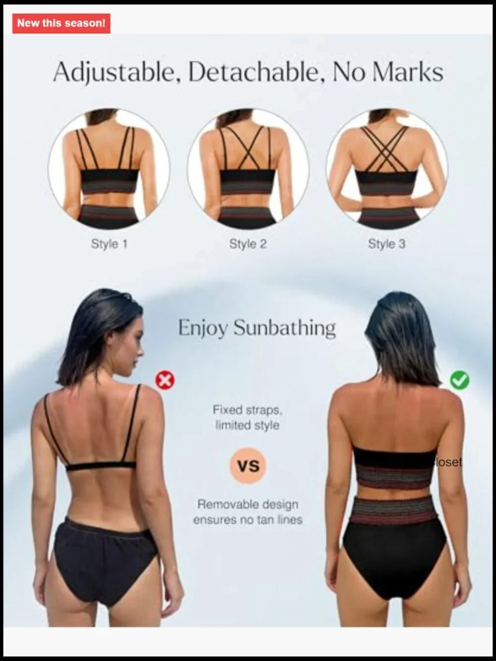 Tummy Control High Waisted Bikini Set Shapewear 4 Way Convertible
